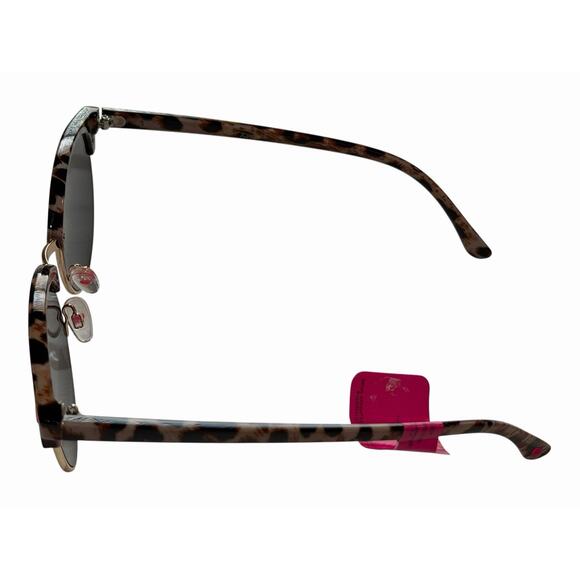 Betsey Johnson Round Sunglasses Leopard Brown Frame Black Lens SR1122 main image 5